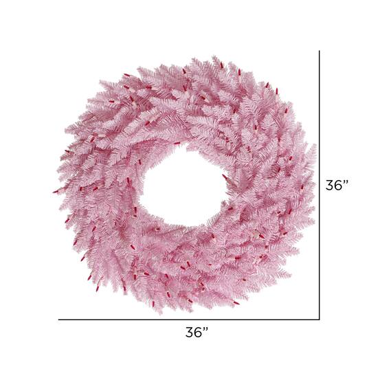 36" Pink Fir Wreath